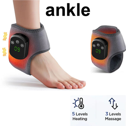 Faixa de Suporte e Proteção para Tornozelo com Aquecimento, Compressão Térmica e Massagem Vibratória