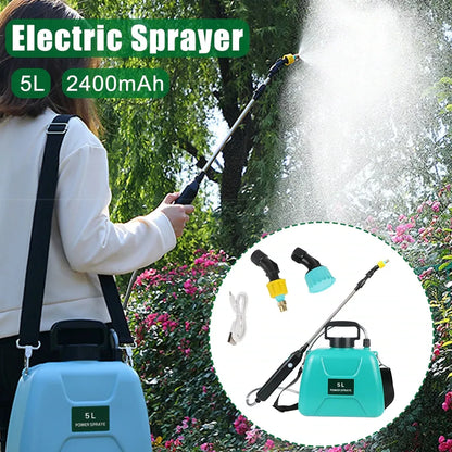 Pulverizador Elétrico 5L // Pistola de Pulverização USB Recarregável Automático // Pulverizador p/ Irrigação de Jardim // Garrafa Sprinkler Aspersor Recarregável USB