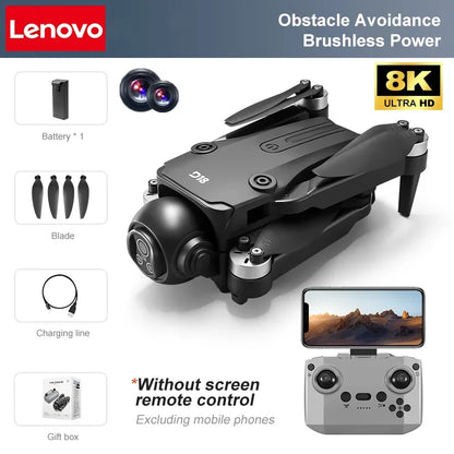 Drone Lenovo D18 8K Aerial HD Câmera Dupla // Fotografia Inteligente // Prevenção de Obstáculos // Brushless Power // 5G WIFI GPS Return VR Drone
