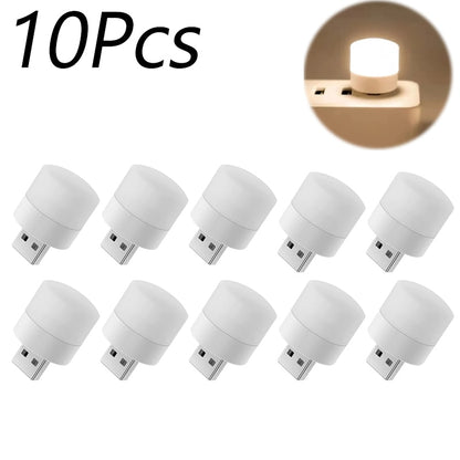 Mini Luz Noturna BAPPSUS USB Quente/Branco // 1-10 pçs // Proteção para os Olhos // Luz de Leitura USB Plug // Carregamento de Energia Móvel Led Night