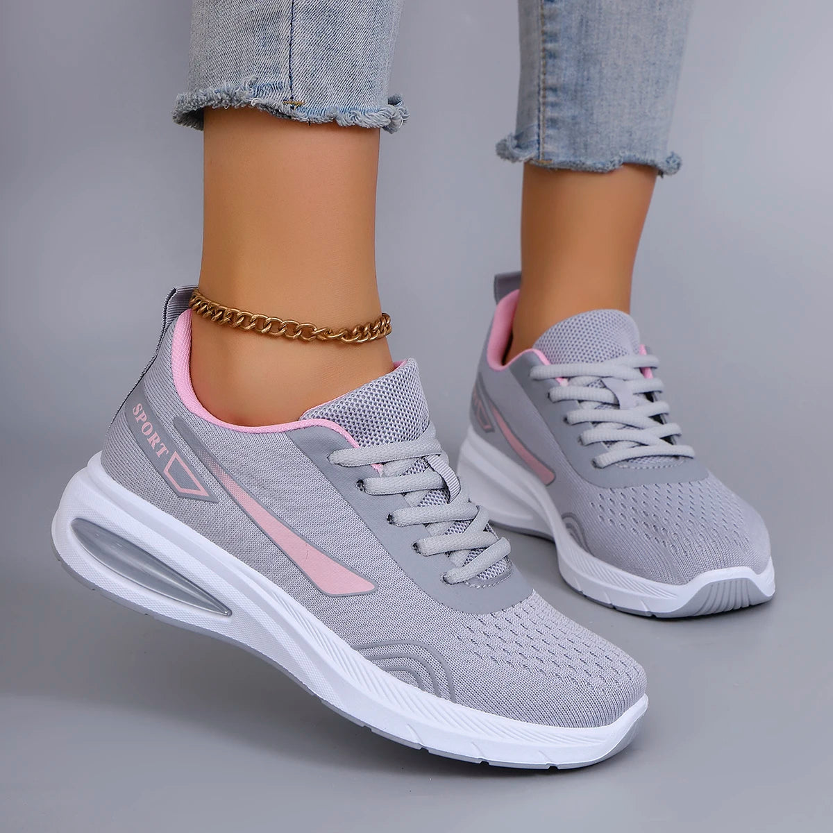 Tênis Casual Esportivo Feminino da Nova Coleção Primavera // Tênis Esportivo Moderno, Respirável, Leve // Antiderrapante, Resistente ao Desgaste // Tênis Baixo.