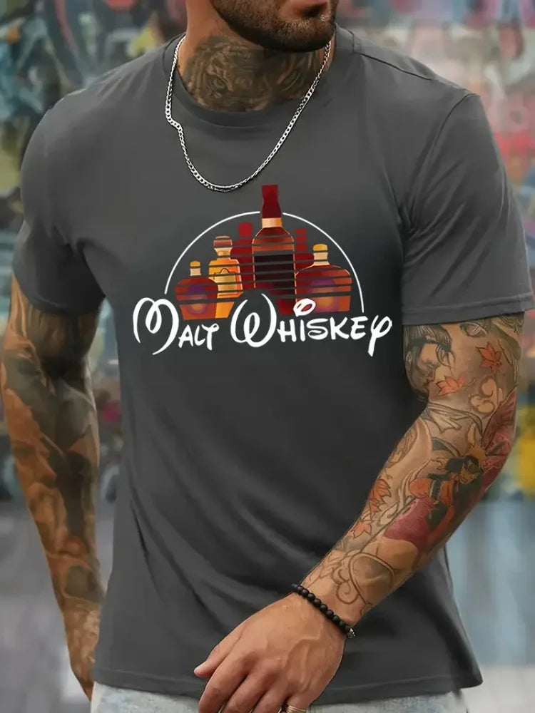 Camiseta Masculina de Verão Criativa // Com Gola Redonda e Manga Curta // Estampa de Cubo Mágico Derretendo // Modelo Casual e Moderno // Ideal p/ Atividades ao Ar Livre.