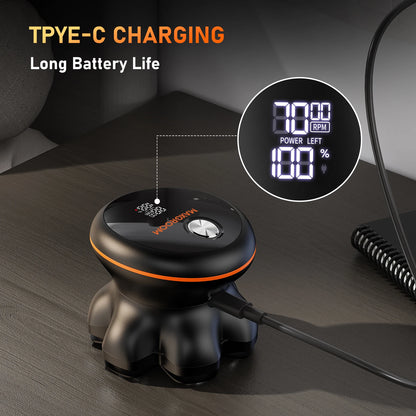 Aparador de Cabelo Elétrico MAXGROOM 7D p/ Homens Carecas // Para uso Seco e Molhado // Recarregável via USB // Com Visor LED e à Prova d'Agua.