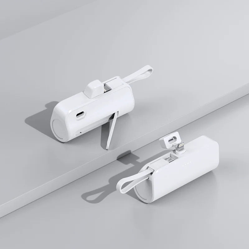 Power Bank 10000mAh Leve Com Cabo Embutido Carregador Portátil Para Celular Emergência Diário