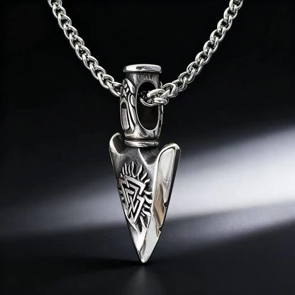 Colar Força e Poder de Odin Viking Rune c/ Pingente HNSP  // Em Aço Inoxidável 316L p/ Homens // Acessórios de Joias c/ Corrente.