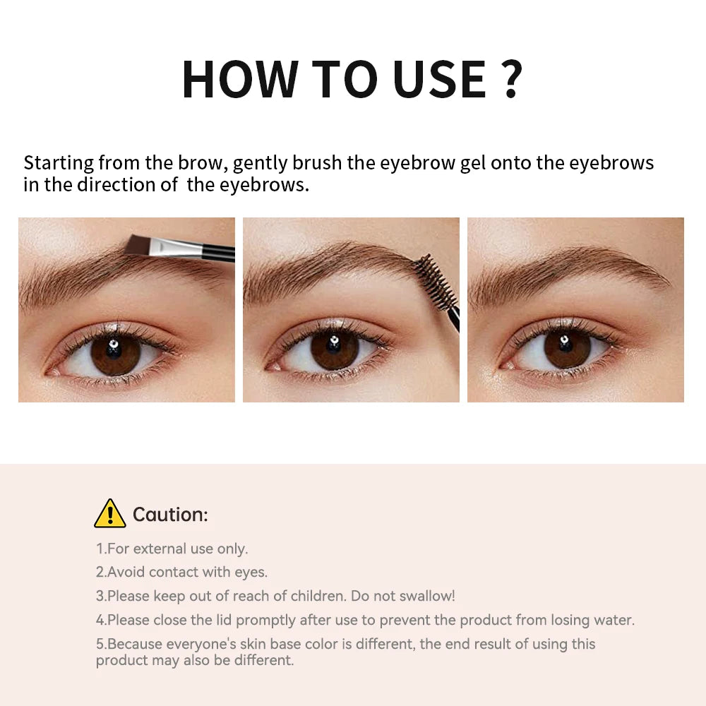 6 Cores de Maquiagem para Sobrancelhas de Longa Duração // À Prova D'Água // Pomada para Sobrancelhas 3D Natural // Gel p/ Sobrancelhas c/ Pincel // Maquiagem Profissional