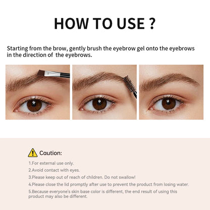 6 Cores de Maquiagem para Sobrancelhas de Longa Duração // À Prova D'Água // Pomada para Sobrancelhas 3D Natural // Gel p/ Sobrancelhas c/ Pincel // Maquiagem Profissional