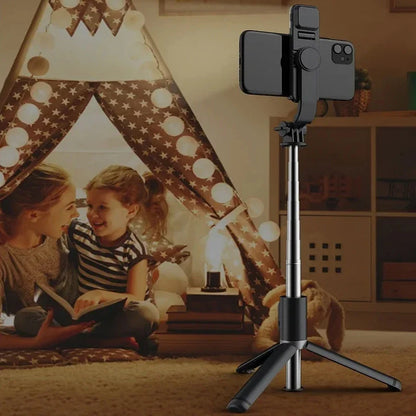 Xiaomi Mijia Selfie Stick 1045 mm s/ Fio Bluetooth // LED // Luz de Preenchimento // Tripé Estendido c/ Obturador Remoto p/ Celular Android, IOS