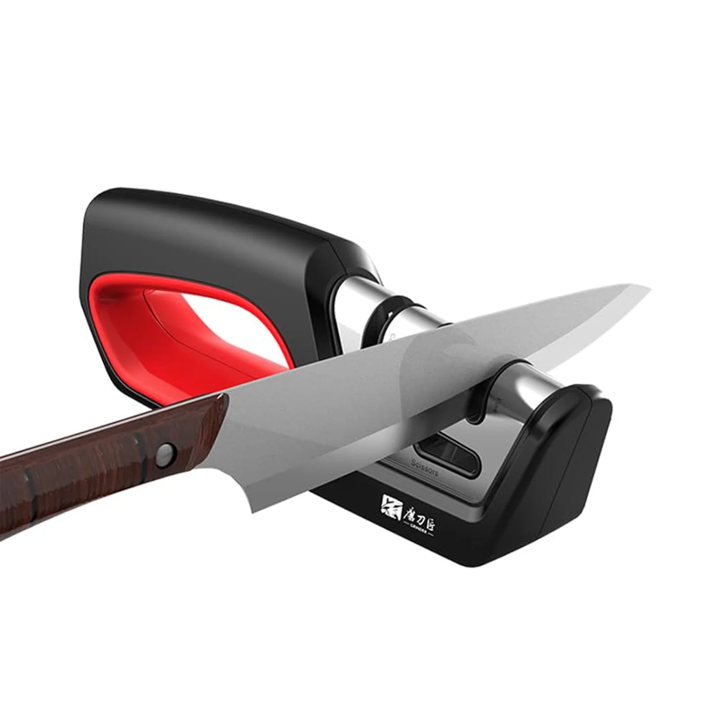 Afiador de Cozinha Quatro em 1 // Restaura Lâminas Serrilhadas de Facas e Tesouras // Aço Tungstênio Diamantado e Cerâmica.