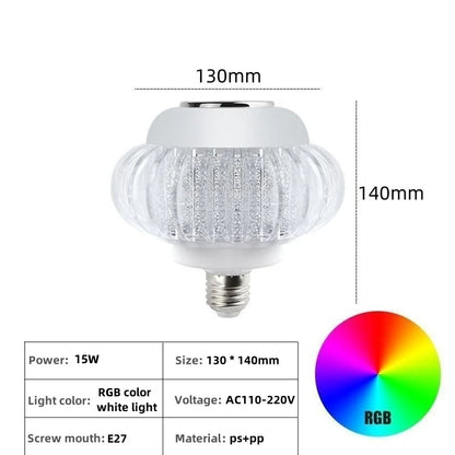 Lâmpada LED RGB c/ Controle Remoto p/ Iluminação Ambiente // Luz Branca e Alto-Falante Integrado // Bluetooth Inteligente e Soquete E27.