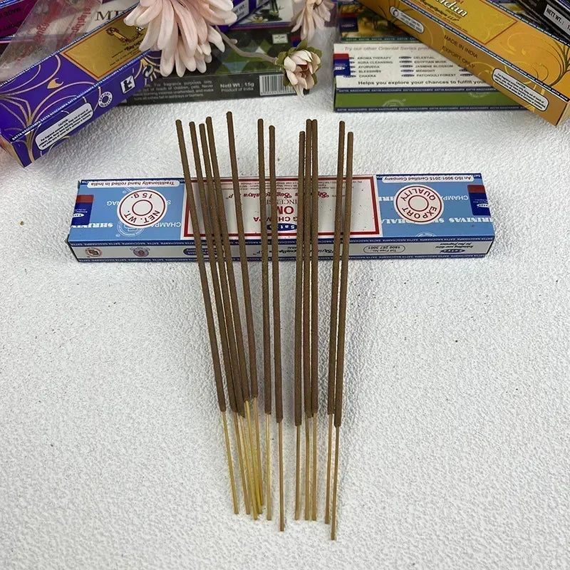 Incenso Indiano Satya Varas Artesanais com Seis Sabores // 5BOX NAG Champa Coleção de Aromas Medicinais Refrescantes para Meditação em Casa