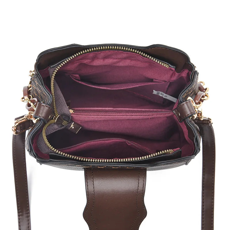 Nova Bolsa de Ombro Feminina 2026 // Bolsa Designer de Luxo // Bolsa de Couro c/ Monograma Estampado // Bolsa de Ombro Única.
