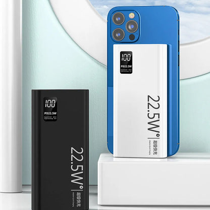 Power Bank 20000mAh Portátil com Tela LCD // Carregamento Rápido e 2 Saídas USB p/ Celular, Tablet e Viagem