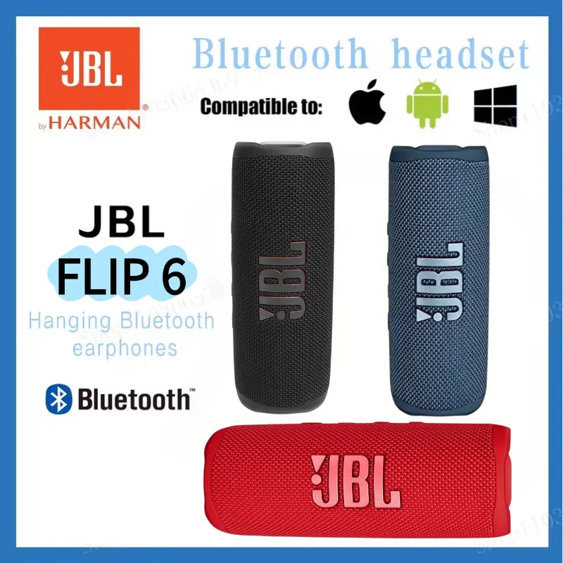 Caixa de Som Bluetooth Sem Fio JBL Flip 6 Original // Portátil, Resistente à Água IPX7 // Para Uso Externo // Com Graves Estéreo e Tweeter Independente.