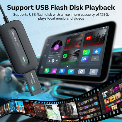 Adaptador OTTOCAST Play2Video Express Wireless // CarPlay Android Auto para Youtube, Netflix p/ Volvo Chevrolet VW CarAccessory