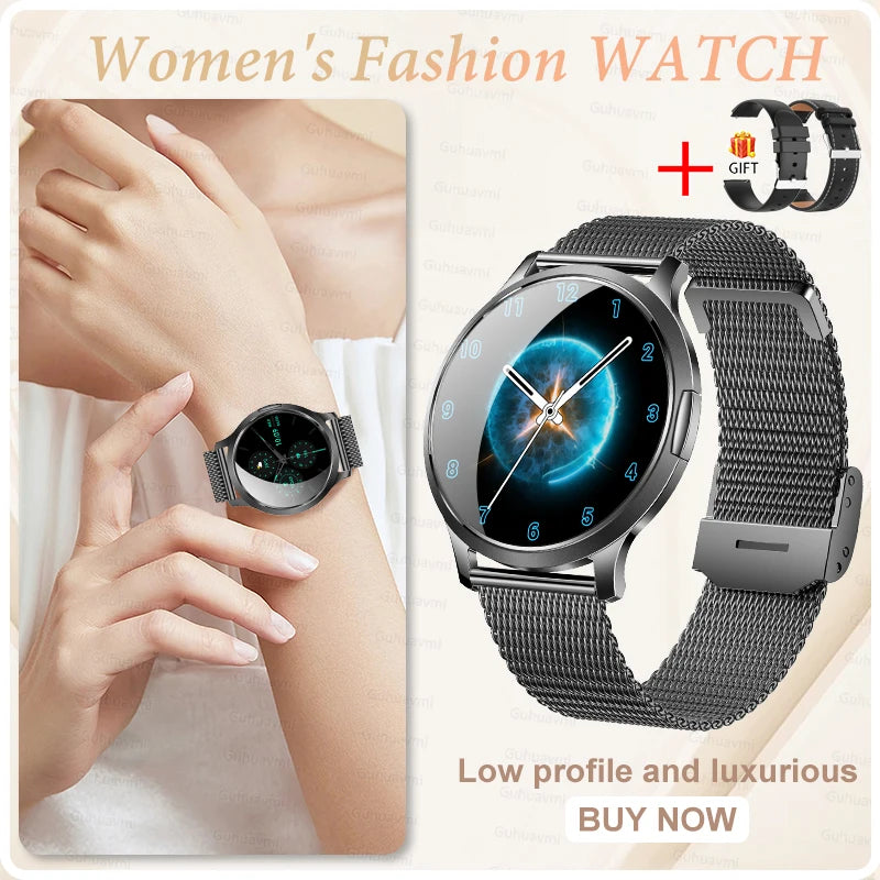 Novo Smartwatch Feminino 2026 // Presente com Tela Touch Completa de 1,32 Polegadas // Funções de Esporte e Fitness // Chamadas Bluetooth e Design Elegante