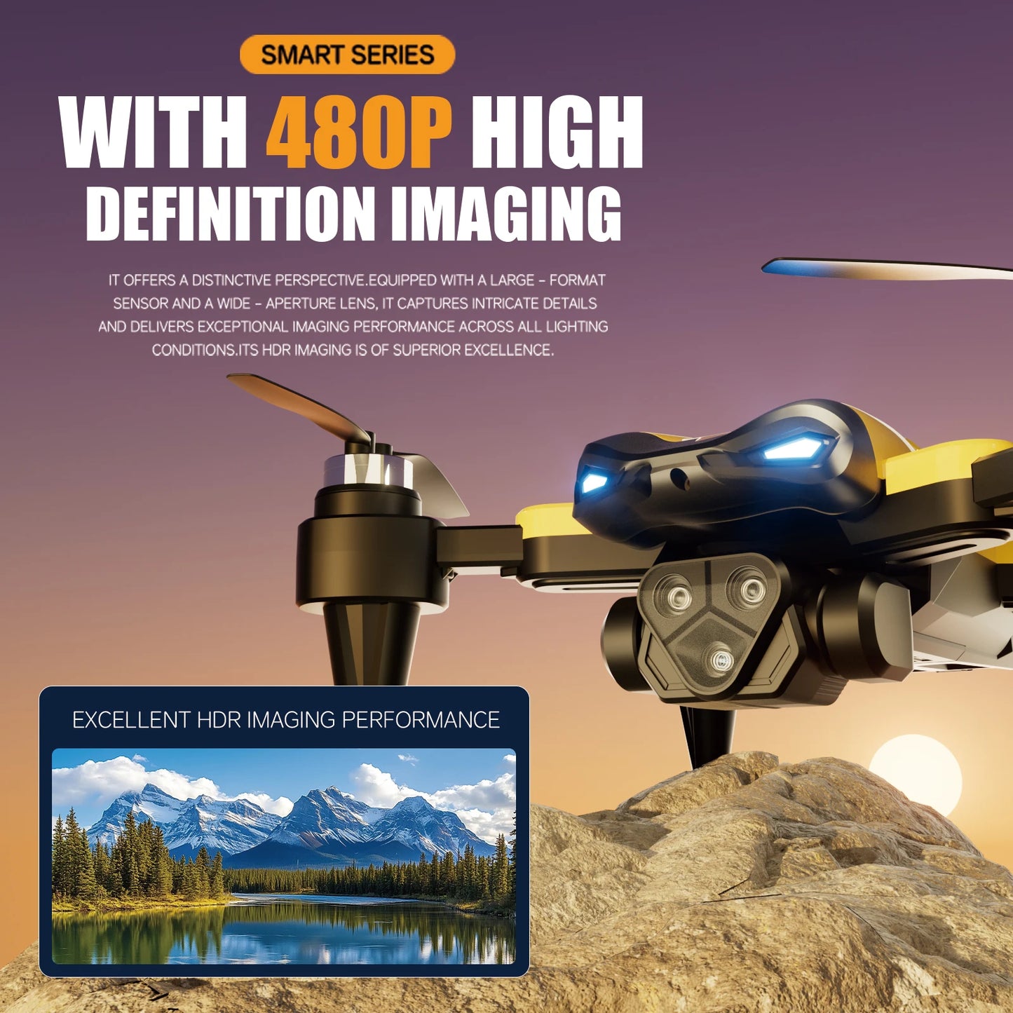 Drone Profissional M5 8K c/ Grande Angular // Três Câmeras // Prevenção de Obstáculos // GPS 5G // Posicionamento de Fluxo Óptico // Quadricóptero RC s/ Escovas