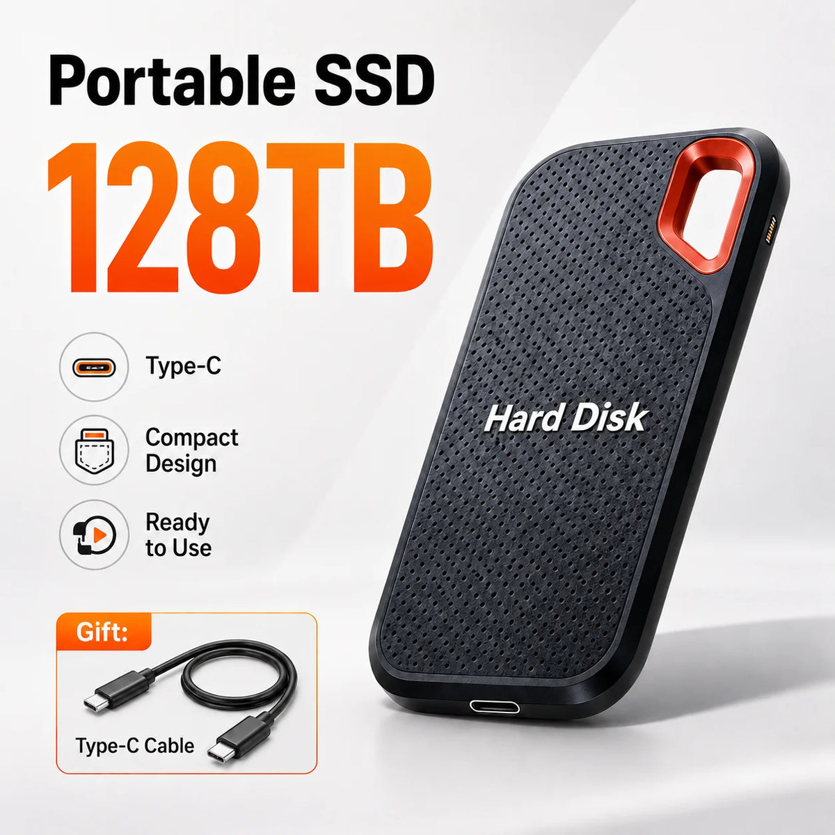SSD Portátil de Alta Capacidade (4 TB) // Unidade de Armazenamento Externa de Alta Velocidade // Compatível c/ USB 3.1 // Para Notebook, PC, Smartphone e Mac
