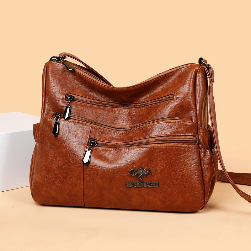 Bolsa de Ombro YaLePuck Casual Pele de Carneiro // Senhoras / Meninas // Grão Cruz Mensageiro