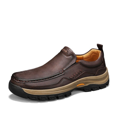 Calçados Masculinos de Marca Sneaker em Couro Legítimo de Alta Qualidade // Estilo Casual Slip-On Confortável // Ideal p/ Trabalho e Uso Externo