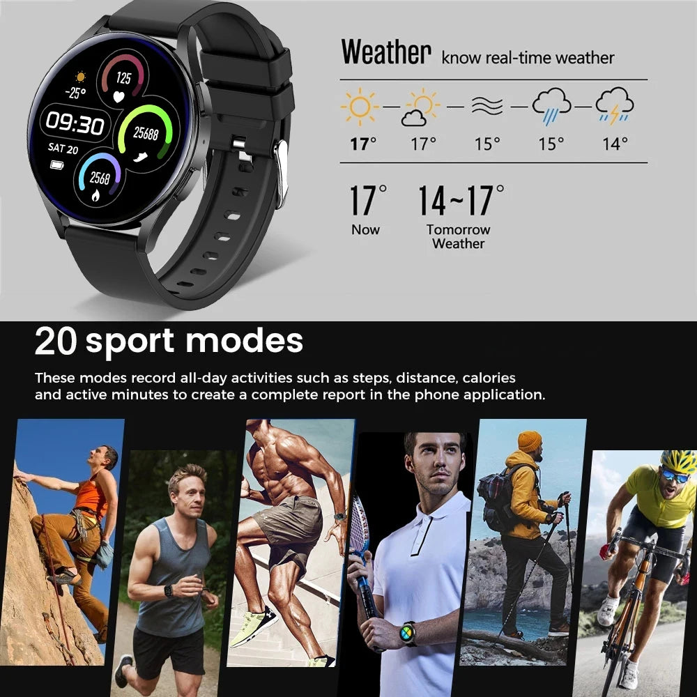 Smartwatch 5 QARIOUHY Novo 2024 Unissex // Toque Completo / Pressão Arterial / Oxigênio no Sangue / Bluetooth / Chamada / Esportes