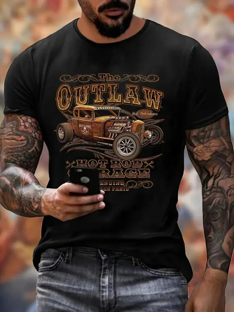 Camiseta Masculina de Verão Criativa // Com Gola Redonda e Manga Curta // Estampa de Cubo Mágico Derretendo // Modelo Casual e Moderno // Ideal p/ Atividades ao Ar Livre.