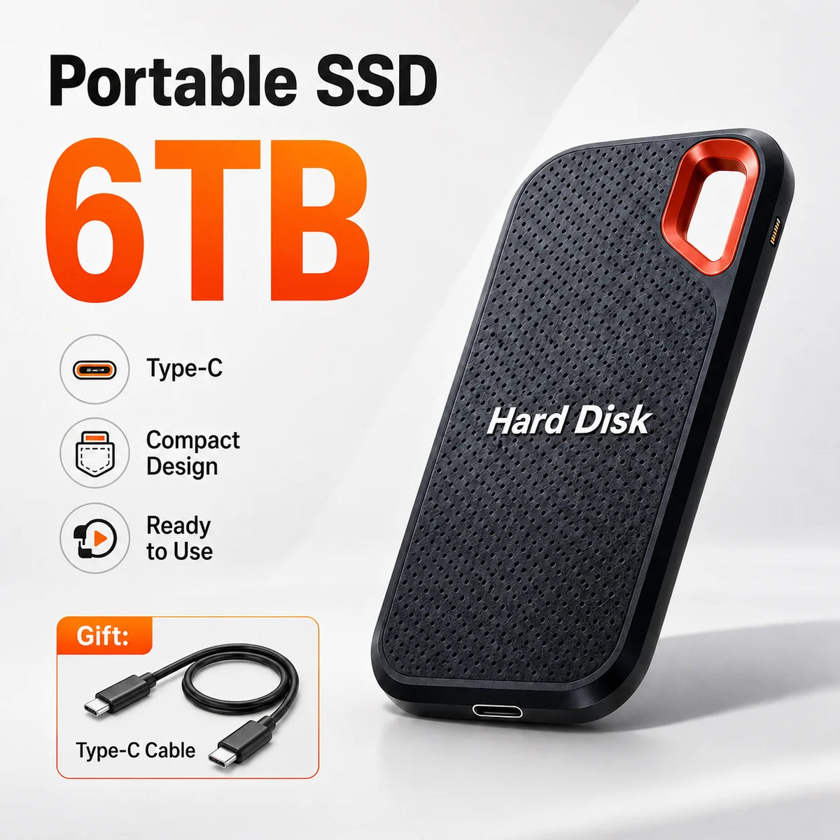 SSD Portátil de Alta Capacidade (4 TB) // Unidade de Armazenamento Externa de Alta Velocidade // Compatível c/ USB 3.1 // Para Notebook, PC, Smartphone e Mac