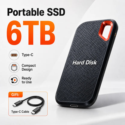 SSD Portátil de Alta Capacidade (4 TB) // Unidade de Armazenamento Externa de Alta Velocidade // Compatível c/ USB 3.1 // Para Notebook, PC, Smartphone e Mac