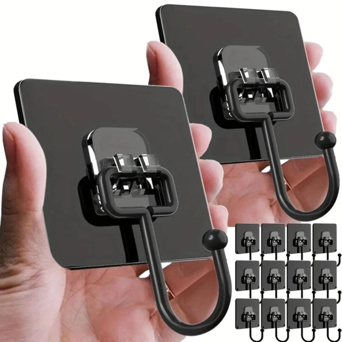 Ganchos Autoadesivos Giratórios à Prova d'Água // Suporte de Adesivo Forte // Gancho de Parede p/ Pendurar // Organizador de Cozinha e Banheiro