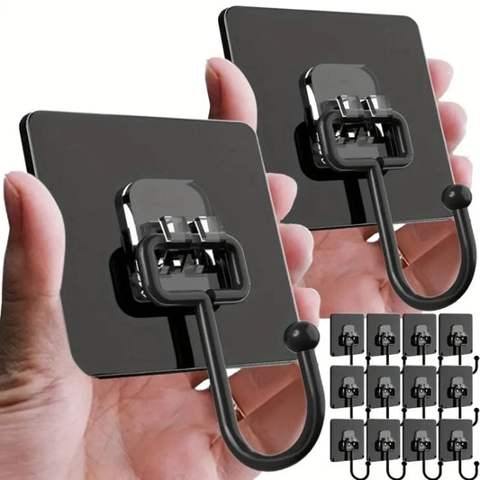 Ganchos Autoadesivos Giratórios à Prova d'Água // Suporte de Adesivo Forte // Gancho de Parede p/ Pendurar // Organizador de Cozinha e Banheiro