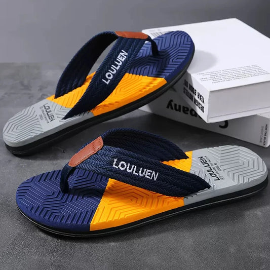 Chinelo Masculino de Alta Qualidade // Modelo Sandália de Praia // Ideal p/ o Verão // Respirável e Confortável // Perfeito p/ Uso Casual e ao Ar Livre.