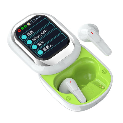 Fone de Ouvido s/ Fio Bluetooth 2025 c/ AI Tradução // Slider Design // Nova Chegada // Tela Sensível ao Toque s/ Atraso // Redução de Ruído // Bateria Longa