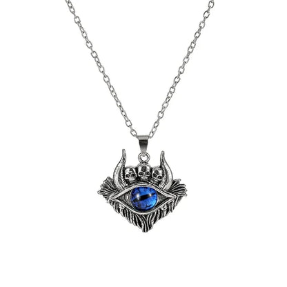 Colar c/ Pingente // Força e Proteção // Unissex // Estilo Punk Retrô // Forma de Pentagrama Devil's Eye  // Colar de Metal não Ajustável // Joia da Moda p/ Presente.