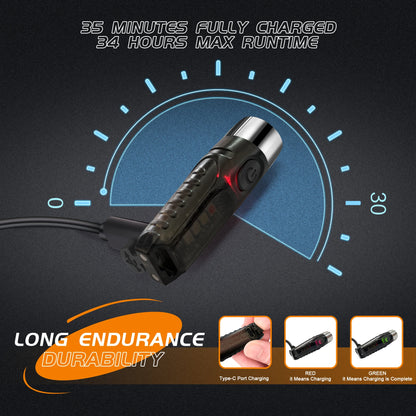 Lanterna Portátil TUNNAGE S12 PLUS Super Brilhante // 600 Lúmens // À Prova d'água // Com LED // Tipo Chaveiro // Bateria Integrada e Fecho Magnético.