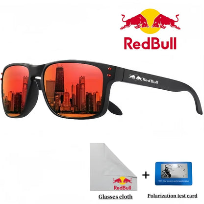 Óculos de Sol Quadrados Polarizados Red Bull Fashion F1 Unissex // Acabamento de Alta Qualidade // Proteção UV
