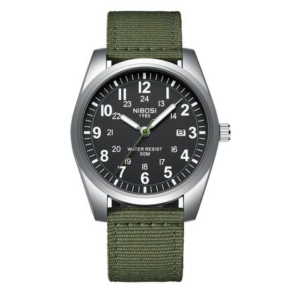 Relógios NIBOSI da Moda p/ Homens // Pulseira de Aço Inoxidável // Relógio Esportivo de Quartzo // Data Ultra Automática // Relógio Casual à Prova d'Água // Relógio Masculino