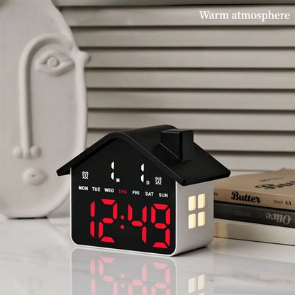 Relógio de Mesa Eletrônico c/ LED // Despertador Digital // Controle de Voz // Ajuste de Data e Dia da Semana // Ajuste de Brilho e Luz Noturna (Formato 12/24 Horas).