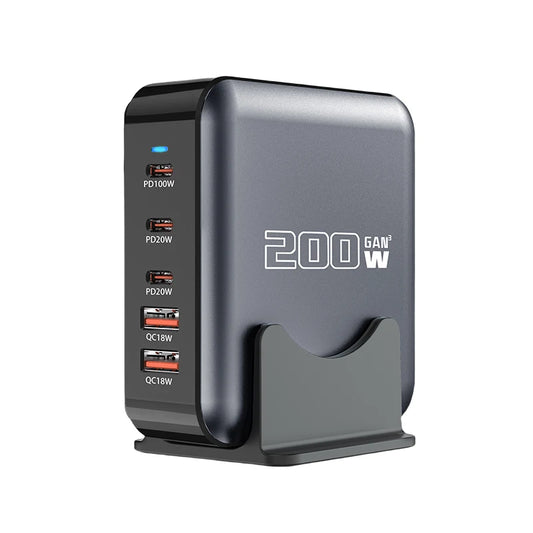 Carregador de Nitreto de Gálio de 200 W de Alta Eficiência p/ Mesa // Rápido e Seguro