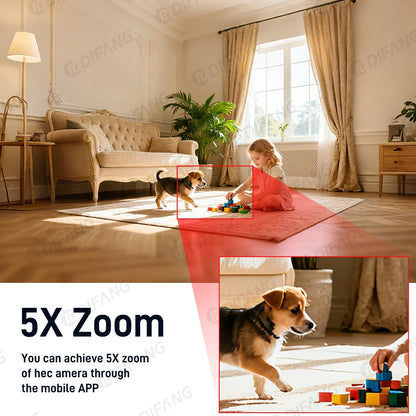 DIFANG  5K 10MP Wireless Video Baby Monitor Video Call Indoor Security Baby Nanny WiFi Pet Camera Home Surveillance O-Kam