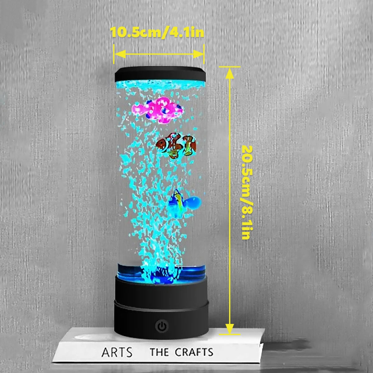 Kit de Lâmpada LED em Formato de Peixe para Aquário // Multicolorida, c/ Mudança de Cor // Luz Noturna Decorativa para Tanque de Aquário // Simulação de Peixes e Bolhas // Ideal para Casa, Escritório e Sala de Estar.