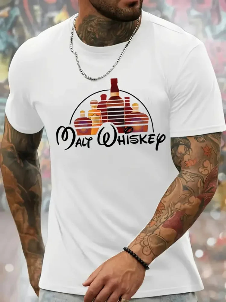 Camiseta Masculina de Verão Criativa // Com Gola Redonda e Manga Curta // Estampa de Cubo Mágico Derretendo // Modelo Casual e Moderno // Ideal p/ Atividades ao Ar Livre.