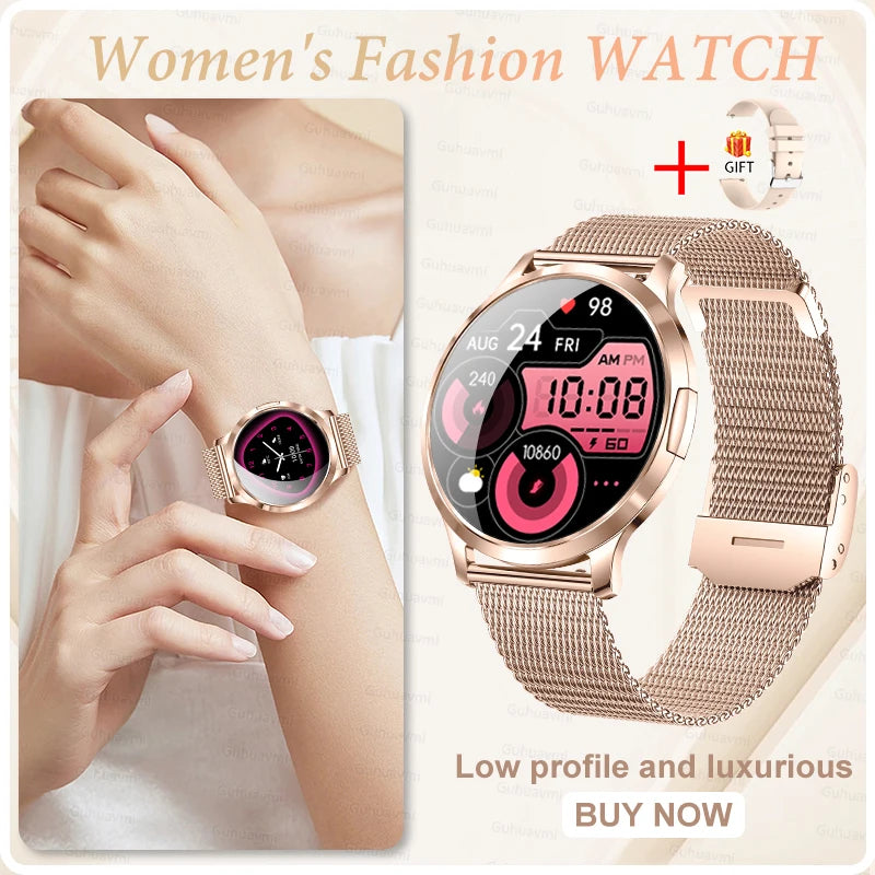 Novo Smartwatch Feminino 2026 // Presente com Tela Touch Completa de 1,32 Polegadas // Funções de Esporte e Fitness // Chamadas Bluetooth e Design Elegante