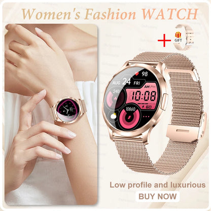 Novo Smartwatch Feminino 2026 // Presente com Tela Touch Completa de 1,32 Polegadas // Funções de Esporte e Fitness // Chamadas Bluetooth e Design Elegante