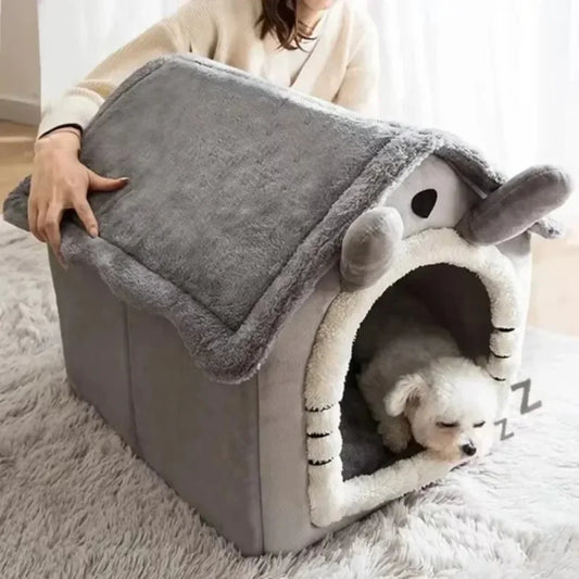 Casa p/ Cães e Gatos // Lavável e Quente p/ Todas as Estações // Com Almofada Interna Macia e Removível // Cama p/ Animais de Estimação, Pequenos e Médios // Suprimentos Duráveis p/ Animais de Estimação