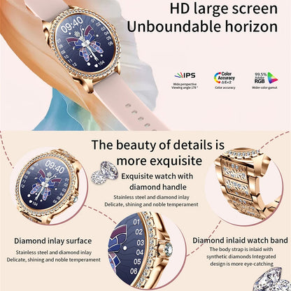 Smartwatch Relógio Inteligente 1.32 " AMOLED 360*360 Tela HD 2024 // Nova Moda Feminina Bluetooth // Chamada / Esportes / Fitness // Pulseira de Diamante // Belíssimo!!!