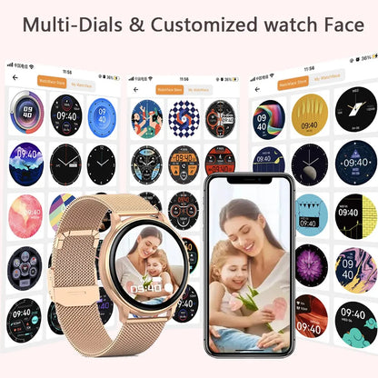 Smartwatch Feminino MEVADEN Y22 (1,32 polegadas) // Chamadas Bluetooth, Monitor de Saúde e Fitness