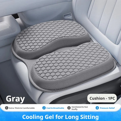 Almofada de Assento Respirável e Refrescante para o Verão // Design em Gel com Estrutura de Colmeia // Ergonômica e Confortável // Uso Universal (Carro/Escritório/Casa)