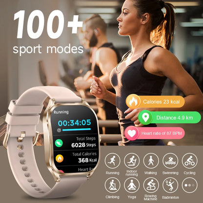 Smartwatch LIGE 2.01" 3D Tela Curva // Homens e Mulheres BT Call // Relógios Esportes Fitness/Saúde // À Prova D'Água // Música / Clima // Relógio Inteligente 2024