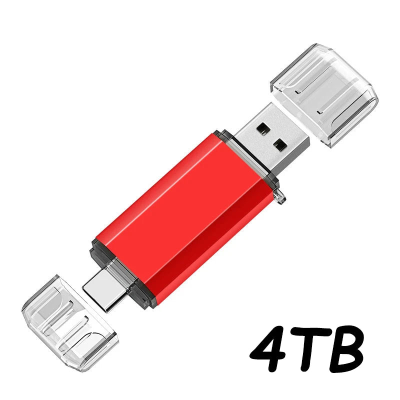 Novo Pendrive OTG 2 em 1 de 16 TB (USB 3.0 e Tipo-C) para iPhone, Samsung, Huawei, Xiaomi, Android e Notebook