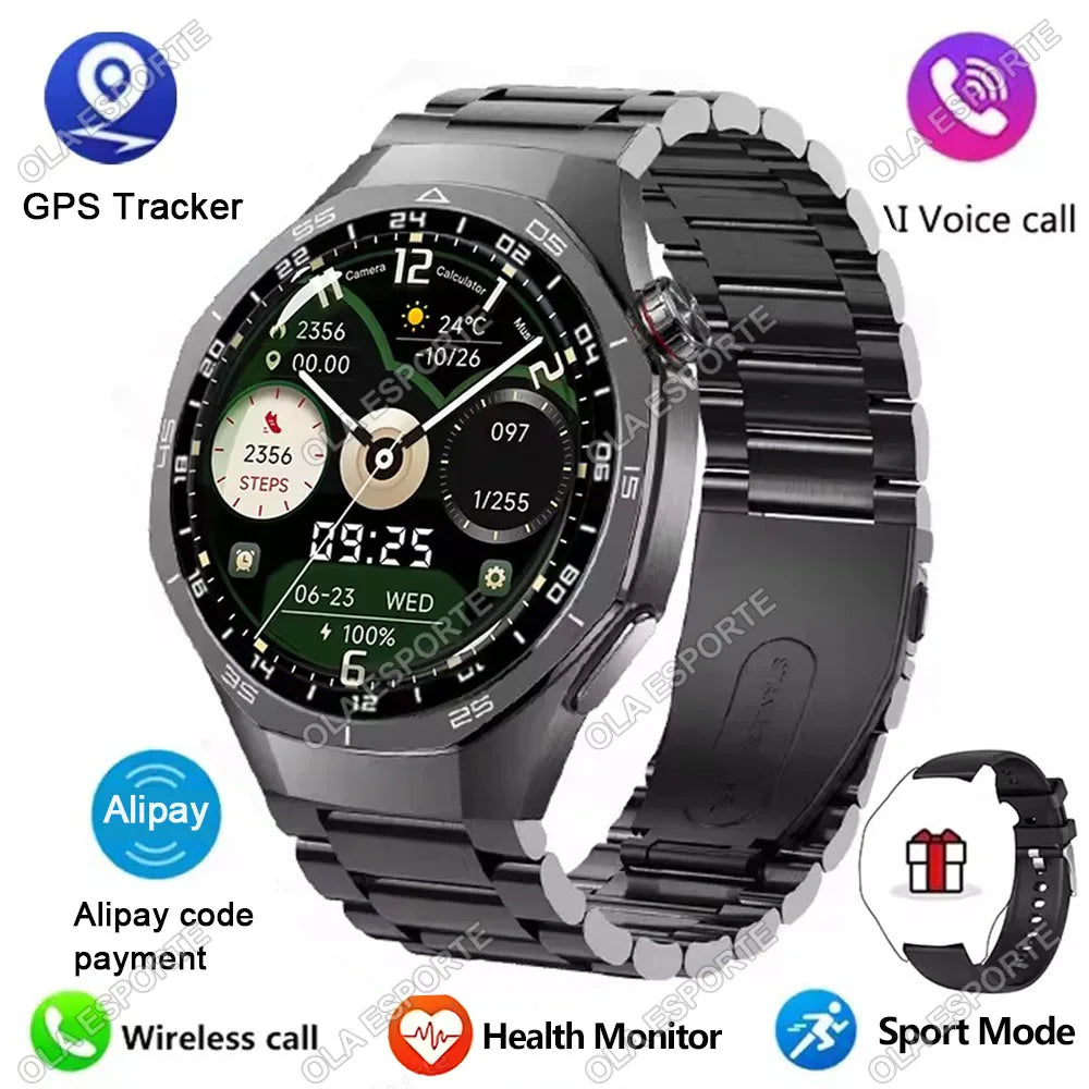 Novo Relógio Inteligente Masculino 2025 // Relógio 5 Pro // Tela AMOLED 1.52 // Chamada Bluetooth // Trajetória GPSM / NFC // Frequência Cardíaca Dinâmica // Relógios Inteligentes Island